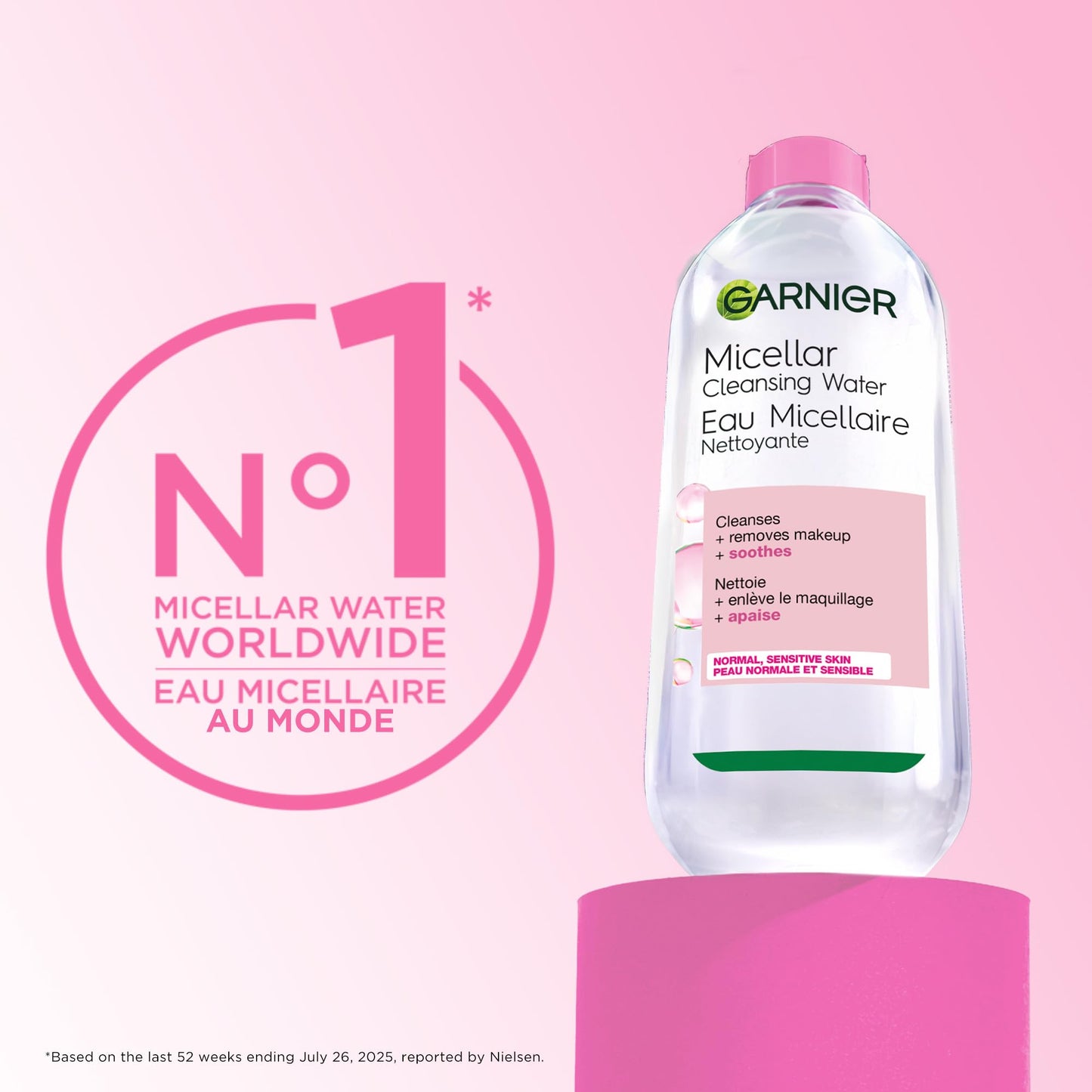 Garnier Micellar Water, Gentle and Hydrating Facial Cleanser & Makeup Remover, Suitable for Sensitive Skin, Vegan, Cruelty Free, Fragrance Free, 700ml