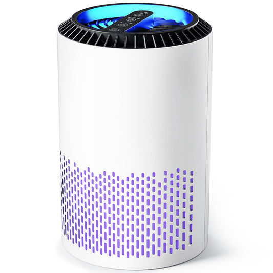 Air Purifiers for Bedroom Home, H13 True HEPA Filter Cleaner with Fragrance Sponge Covers up to 386 Sq Ft, for 99.97% Smoke, Dust, Odors, Pollen, Pet Dander, Office Desktop Small Room, MJH001A White - Available at All In One Marketplace Canada