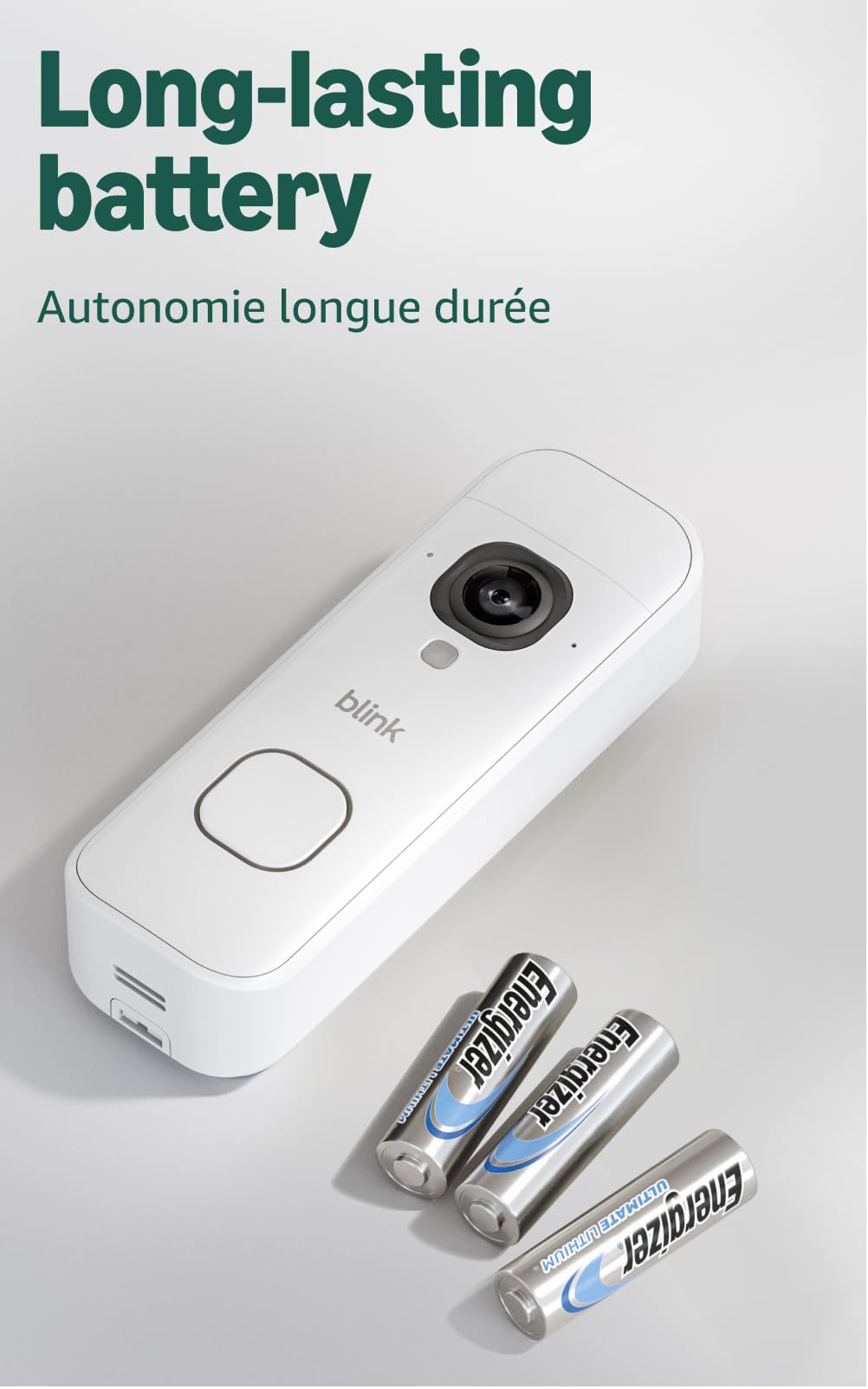 Blink Battery Doorbell 2K+ (newest model) — Wireless video doorbell, 2K resolution, enhanced audio. Required Sync Module not included – Add-On (White)