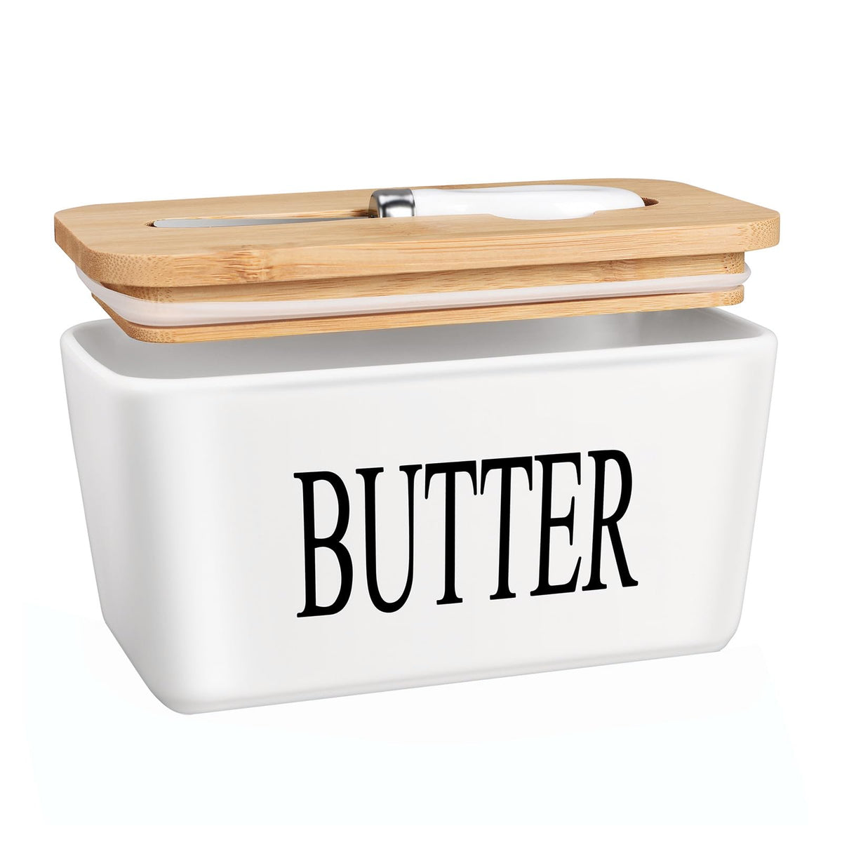 JSHKY Airtight Butter Dish with Spreader, Fits 1lb Butter Block, White 🍁 All In One Marketplace Canada