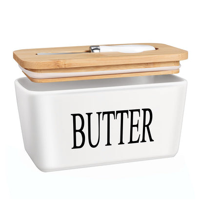 JSHKY Airtight Butter Dish with Spreader, Fits 1lb Butter Block, White 🍁 All In One Marketplace Canada