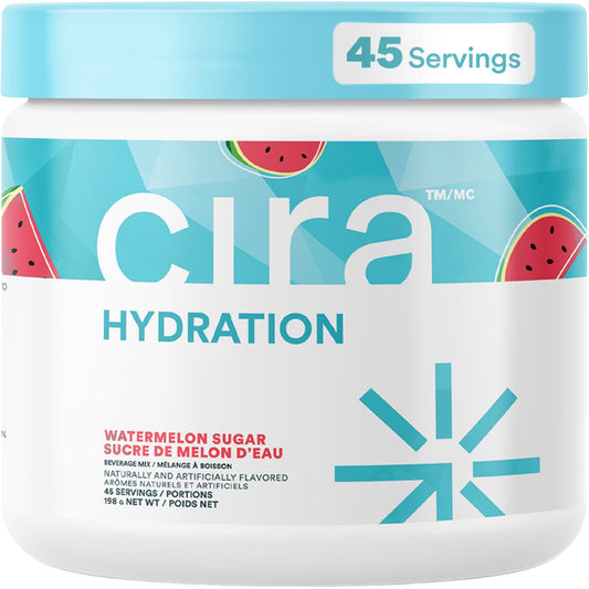 Cira Hydration Electrolytes Powder - Daily Electrolyte Powder, Sugar Free w/Himalayan Salt, Magnesium, & Potassium, Hydration Powder for Dehydration Relief & Recovery - Watermelon Sugar, 45 Servings