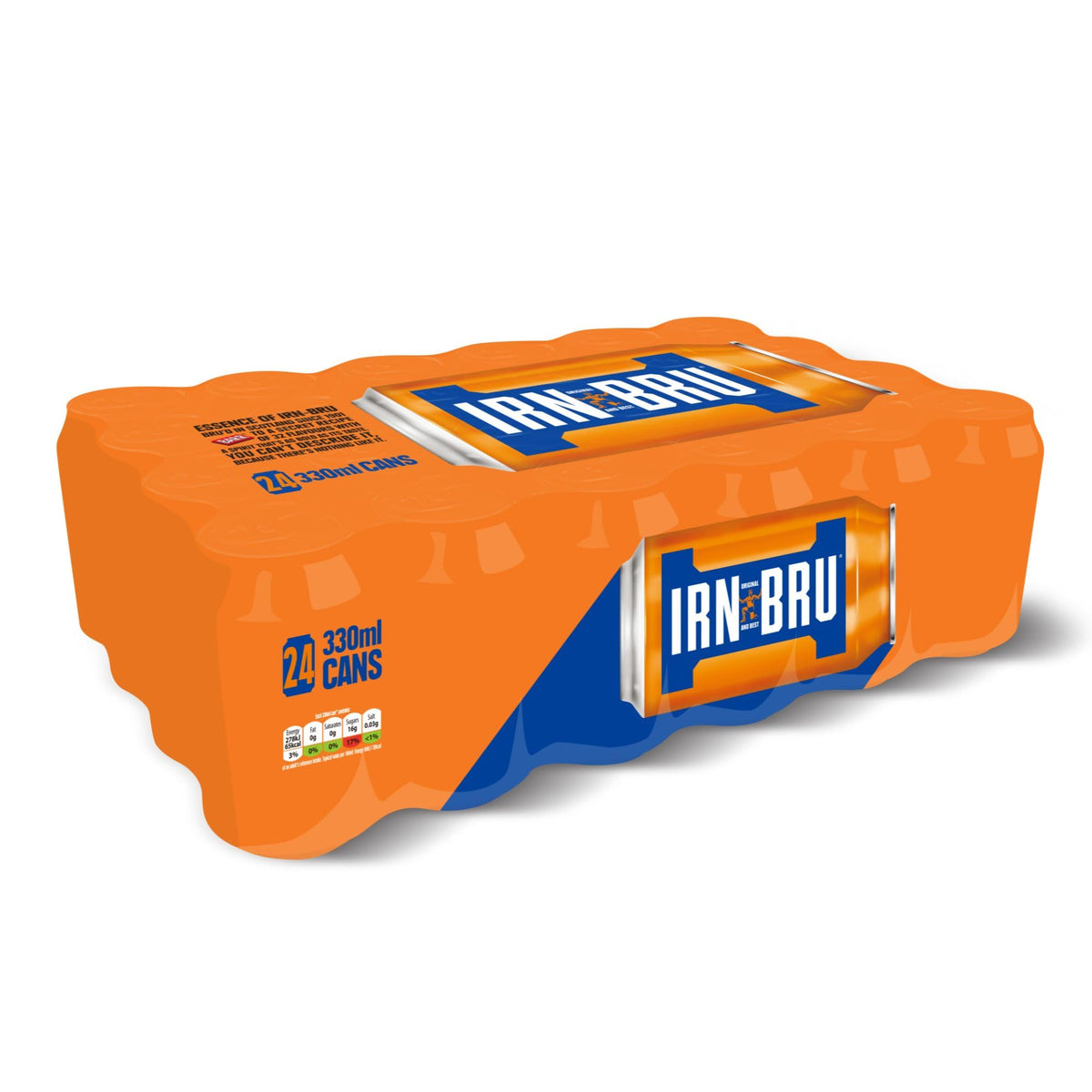 IRN-BRU Original Soft Drink, 330ml Cans, Pack of 24