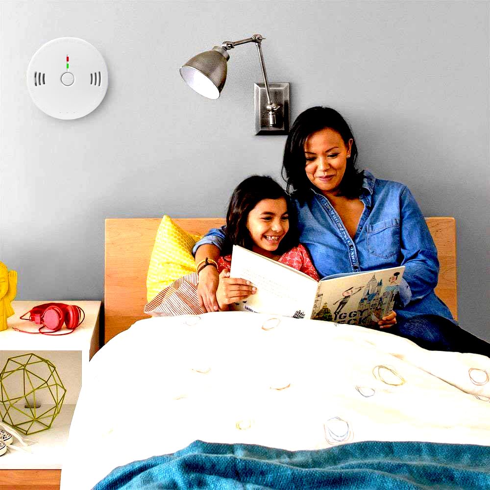 2-Pack Smart Home S-afety Device Led Indicator Lights A-larm, 85dB Beeps Sound for Basements Travel Home Office House Bedroom Living Room Car, Battery Operated, ComplywithUL