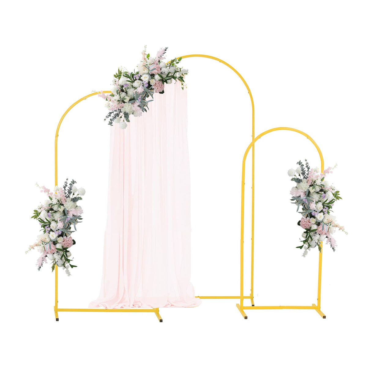 VEVOR Arch Backdrop Stand, Set of 3, 6/5/4 ft, Stable Structure, Easy Assembly, Gold Metal Arch Backdrop Stand for Wedding, Birthday Party, Graduation, Holiday Celebration, and Ceremony Decoration 🍁 All In One Marketplace Canada