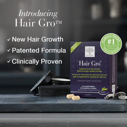 New Nordic Hair Gro, Hair Growth Tablets, Biotin, 60 Tablets, 30 Day Supply New Nordic