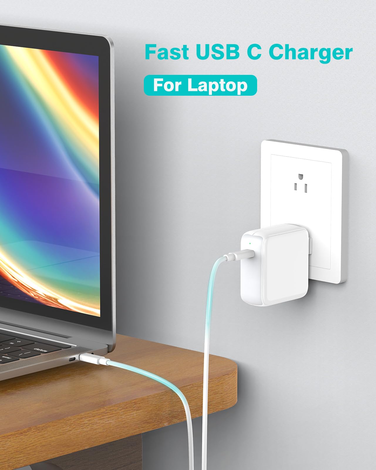 IFEART 70W USB C Charger Compatible with MacBook Air 13/15 inch (2018-2025) and Pro 13/14/15/16 inch (2016-2024), Includes 6.6ft/2M Type C Cable - Available at All In One Marketplace Canada