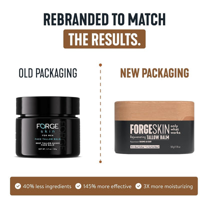 FORGE SKIN® Wrinkle Defense Beef Tallow Balm for Men [TALLOW-BASED] Moisturizer for Face Hydration - Hydrating Anti Aging Skin Cream - Natural Facial Skincare Lotion with Essential Oils (1.7 OZ) - Available at All In One Marketplace Canada
