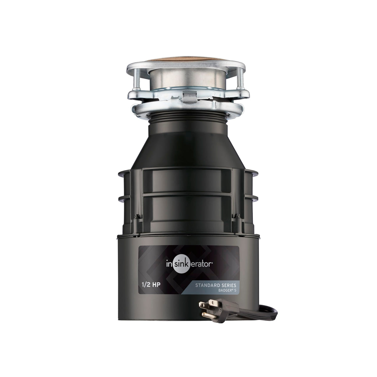 InSinkErator Badger 5 Garbage Disposal with Power Cord, Standard Series 1/2 HP Continuous Feed Garburator, Badger 5 W/C