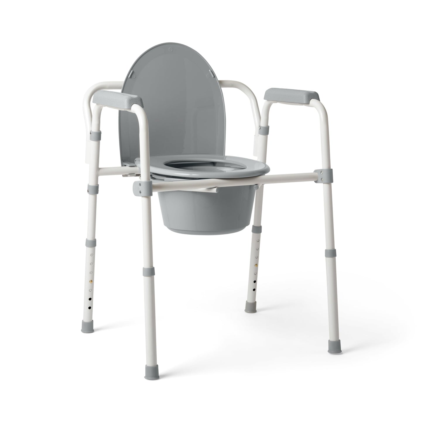 Medline 3-in-1 Steel Folding Bedside Commode, Height Adjustable, 350lb Medline