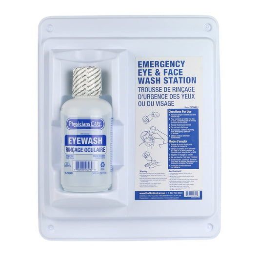 FIRST AID CENTRAL PhysiciansCare 500 ml (16 oz.) Single Bottle Eyewash Wall Station, White 🍁 All In One Marketplace Canada