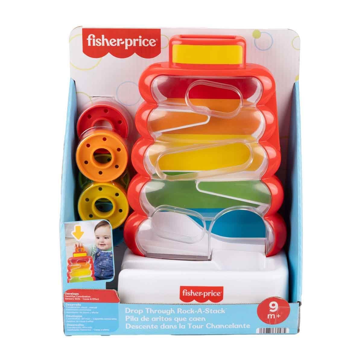 Fisher-Price Baby & Toddler Toy Drop Through Rock-a-Stack, Coin Drop Activity for Developmental Play Infants Ages 9+ Months - Available at All In One Marketplace Canada
