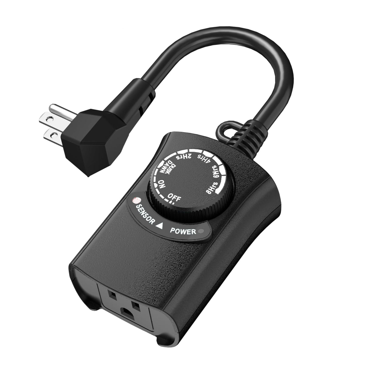 HBN Outdoor Light Timer Waterproof, Weatherproof Photocell Dusk to Dawn Light Sensor Timer 2/4/6/8 Countdown Timer, 1 Grounded Outlet for Christmas Lights，Hallowen Deceration，1875W 15A 1/2HP 🍁 All In One Marketplace Canada
