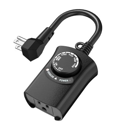 HBN Outdoor Light Timer Waterproof, Weatherproof Photocell Dusk to Dawn Light Sensor Timer 2/4/6/8 Countdown Timer, 1 Grounded Outlet for Christmas Lights，Hallowen Deceration，1875W 15A 1/2HP 🍁 All In One Marketplace Canada
