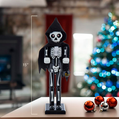 Kurt Adler 15-inch Wooden Halloween Skull Nutcracker