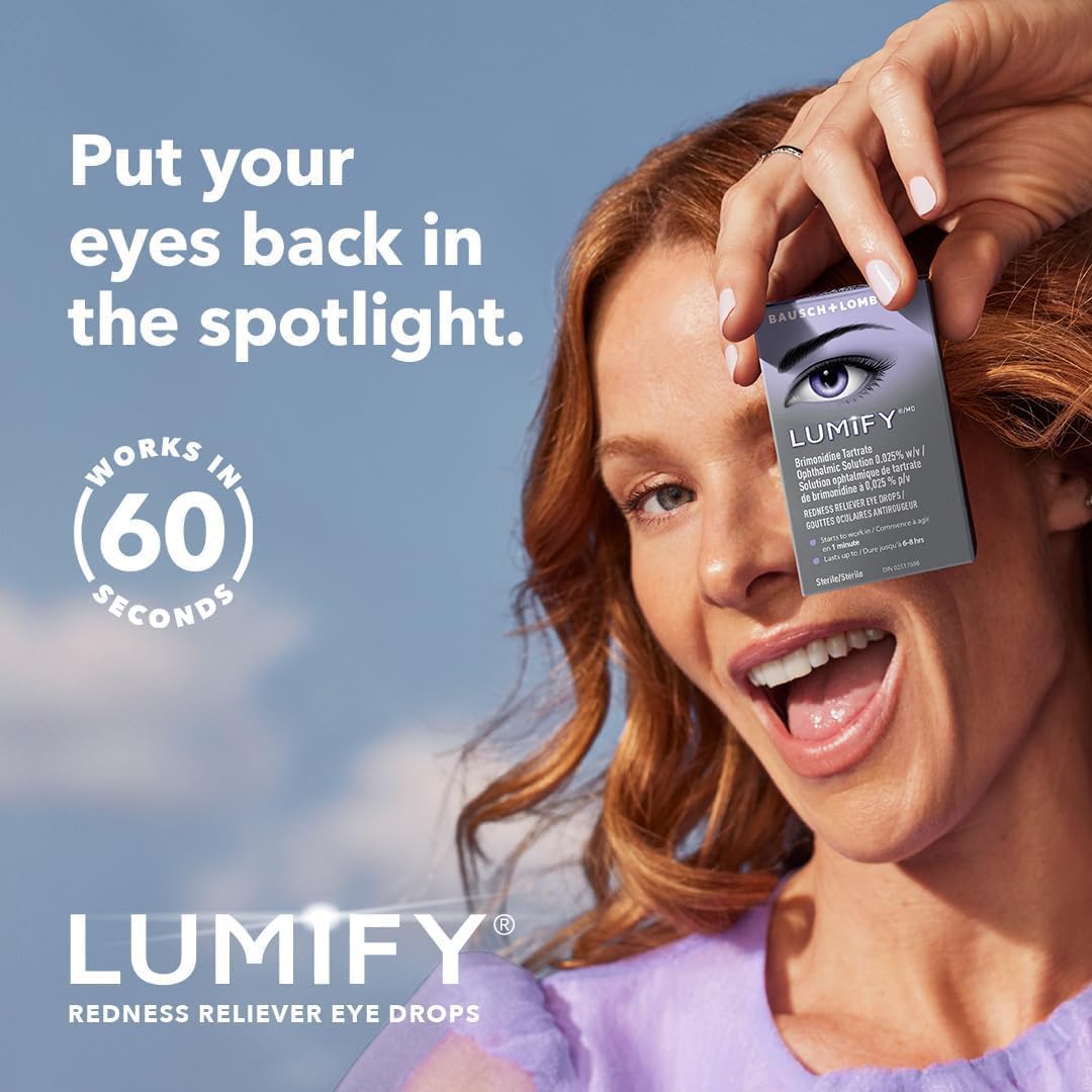 LUMIFY Eye Drops for Red Eyes, Redness Reliever for Brighter Looking Eyes, Works in 1 Minute & Lasts Up to 8 Hours, Eye Drops, 7.5 mL