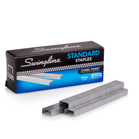 Swingline Standard Staples, 1/4 Inch Leg Length, 210 Staples per Strip, 5000 Staples per Box (7471135108)