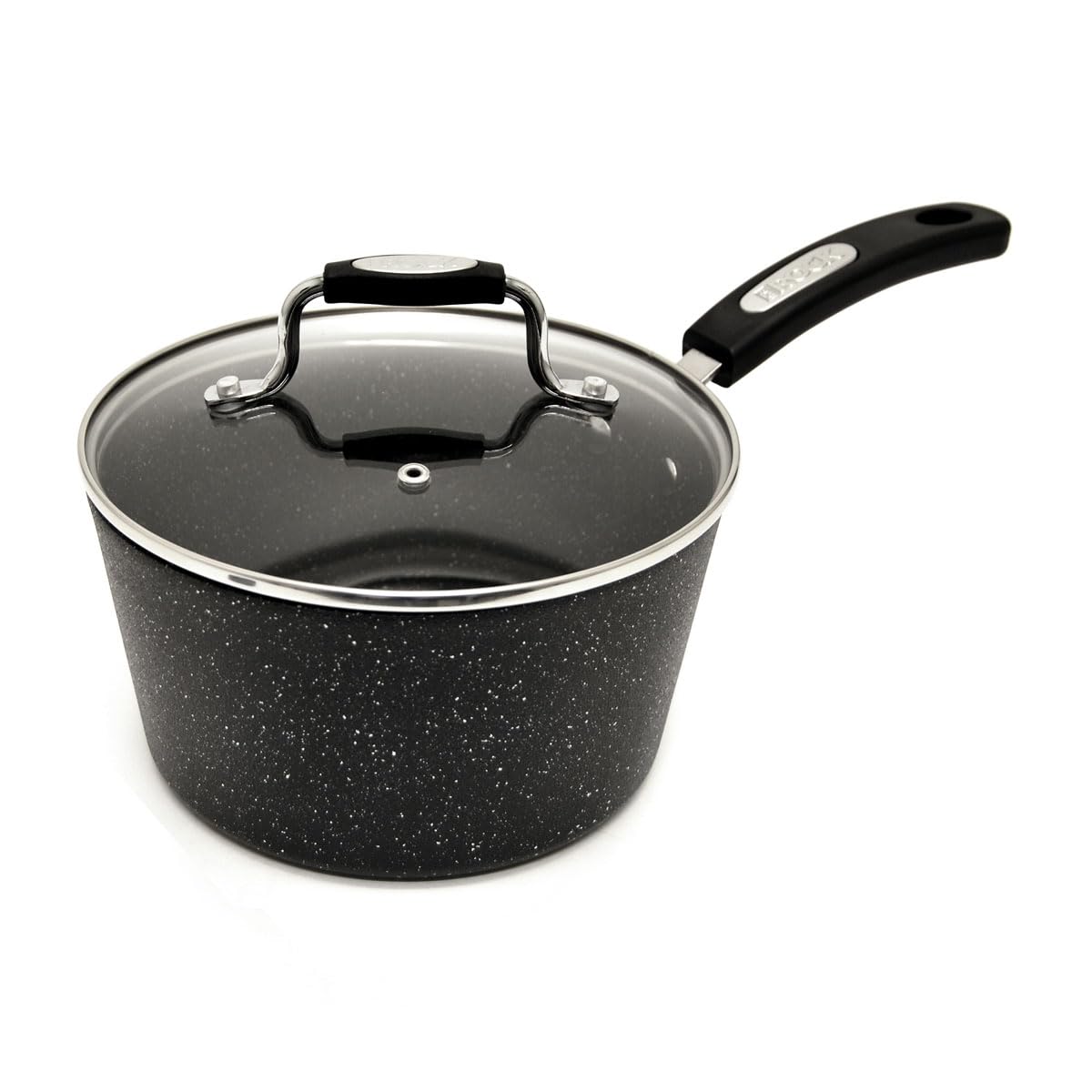 Starfrit The Rock 2.8L (3Qt) Non-Stick Saucepan - Durable Forged Aluminum - Oven Safe - PFOA Free - Easy to Clean - Black Starfrit