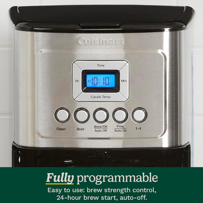 Cuisinart 14-Cup Programmable Coffee Maker with PerfecTemp Glass Carafe, 1-4 Cup Setting, Brew Strength Control and Brew Pause, Stainless Steel (DCC-3200C) - Available at All In One Marketplace Canada