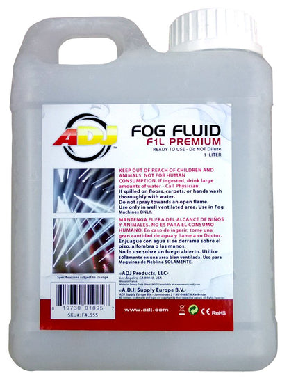 ADJ F1 Premium Water Based Fog Liquid - Water Based Solution - 1 Liter
