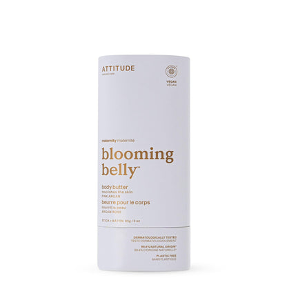 ATTITUDE Plastic-Free Body Butter Bar for Pregnant Dry and Stretched Skin, Made in Canada, EWG Verified, Vegan Maternity Products, Rose and Argan Oil, 85 grams BIO SPECTRA ATTITUDE