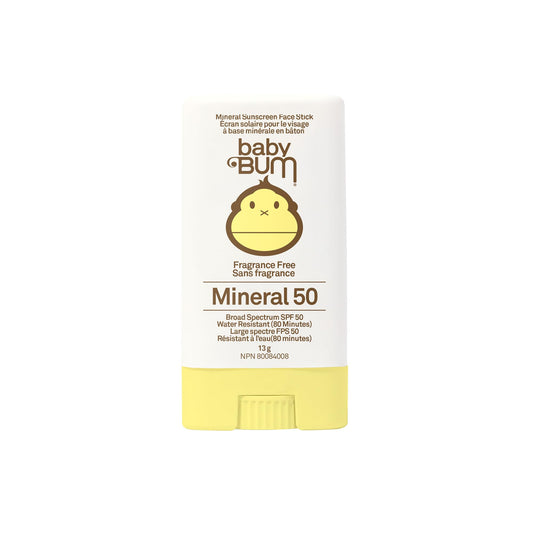 Sun Bum Baby Bum Spf 50 Sunscreen Face Stick | Mineral Uva/uvb Face and Body Protection for Sensitive Skin | Fragrance Free | Travel size | 13g