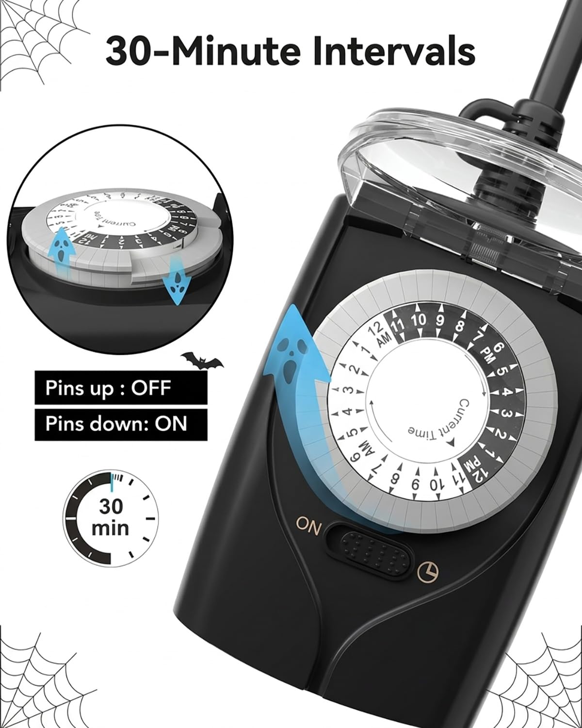 HBN Outdoor Timer Outlet,24 Hour Mechanical Timer,2 Grounded Outlets,1/2HP 🍁 All In One Marketplace Canada
