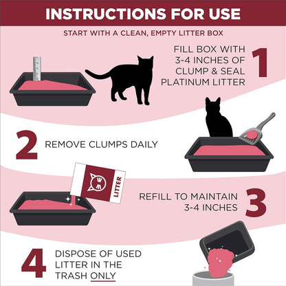 Arm & Hammer Platinum Cat Litter, Clump & Seal, Extra Strength Complete Odour Sealing with 14 Days of Odour Control, Multi-Cat, Hard Clumping Clay, 99.99% Dust Free, 12.47kg (Pack of 1)