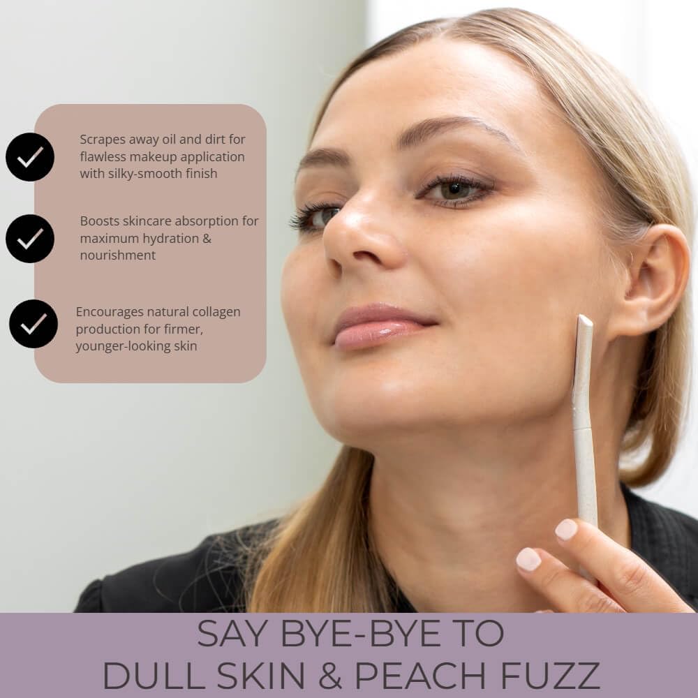 Jasclair Dermaplaning Razor for Women | Exfoliating Facial Razor for Peach Fuzz Removal & Smooth Skin | Precision Blade for Eyebrows & Face | Gentle At-Home Exfoliation Tool | Foldable, Reusable - Available at All In One Marketplace Canada