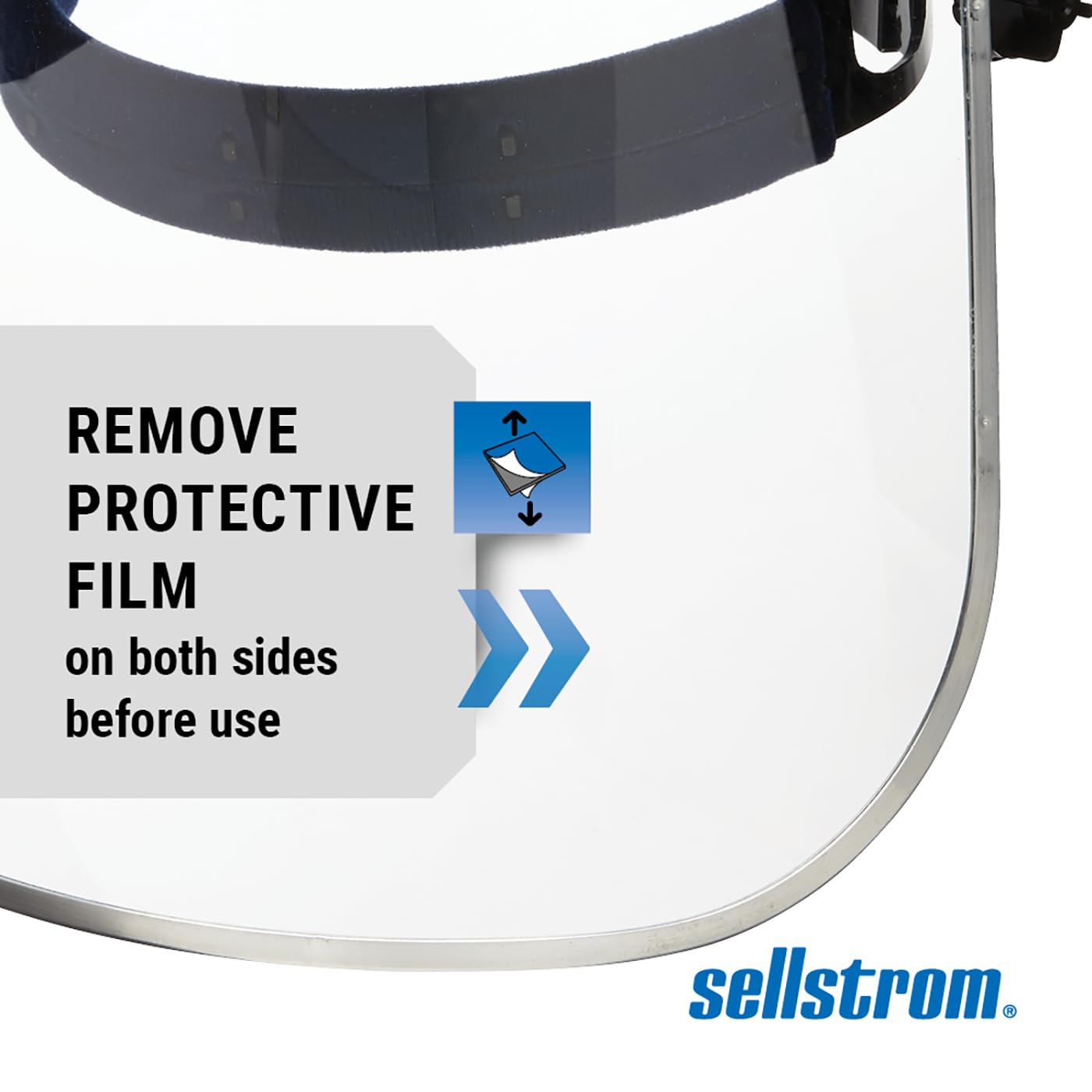 Sellstrom Advantage Face Shield - Lightweight, High Impact, Polycarbonate Window with Reinforced Aluminum Binding, Protective Crown & Adjustable Ratchet Headgear, for Grinding, Cutting - CSA Z94.3 - Available at All In One Marketplace Canada