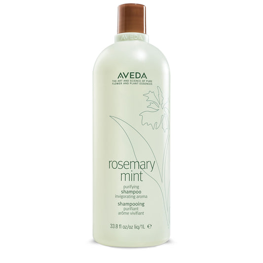 Aveda Rosemary Mint Purifying Shampoo | Clarifying Shampoo | Adds Shine | for Normal to Oily Hair, Fine to Medium Hair Types | 97% Naturally Derived*, 1000ml - Available at All In One Marketplace Canada