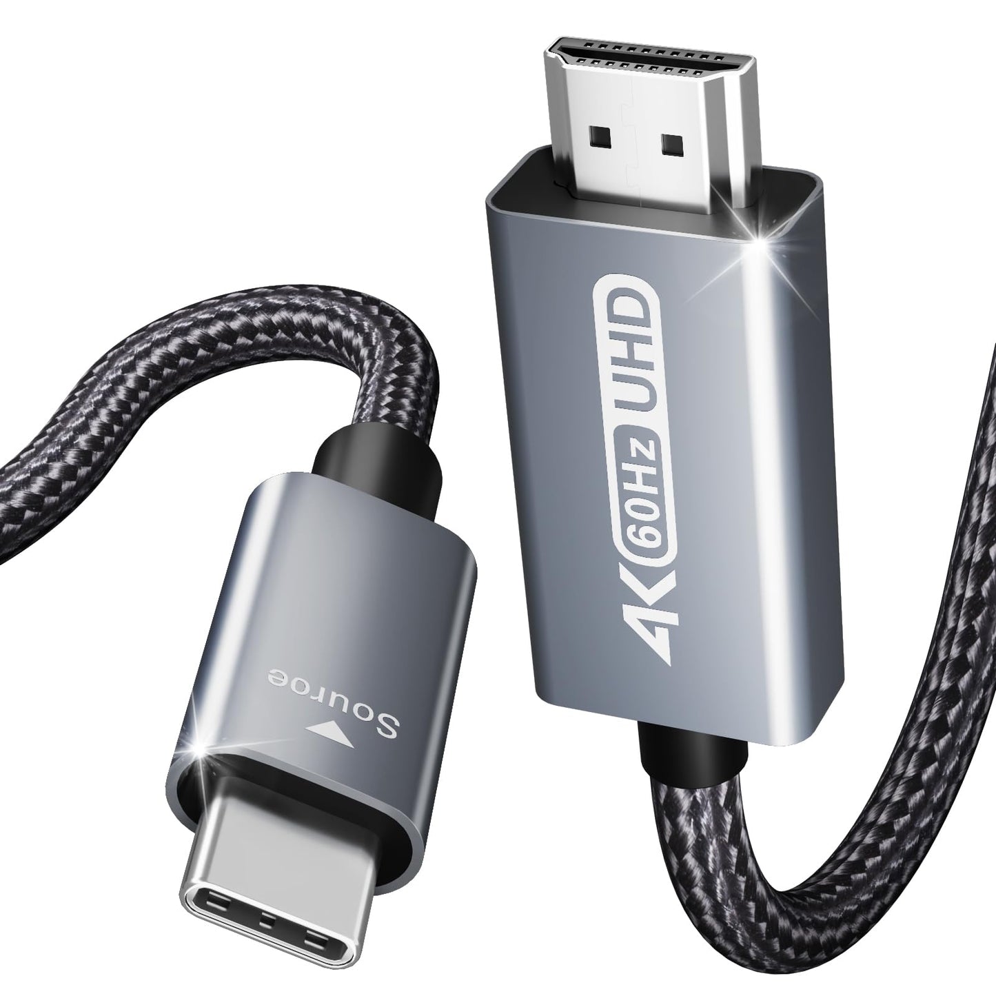 BENFEI USB C to HDMI 6 Feet Cable [4K@60Hz, Aluminum Shell, Nylon Braided], Thunderbolt 3/4 Compatible with iPhone 15 Pro/Max, MacBook Pro/Air 2023, iPad Pro, Surface Book 2, Galaxy S23 and More - Available at All In One Marketplace Canada