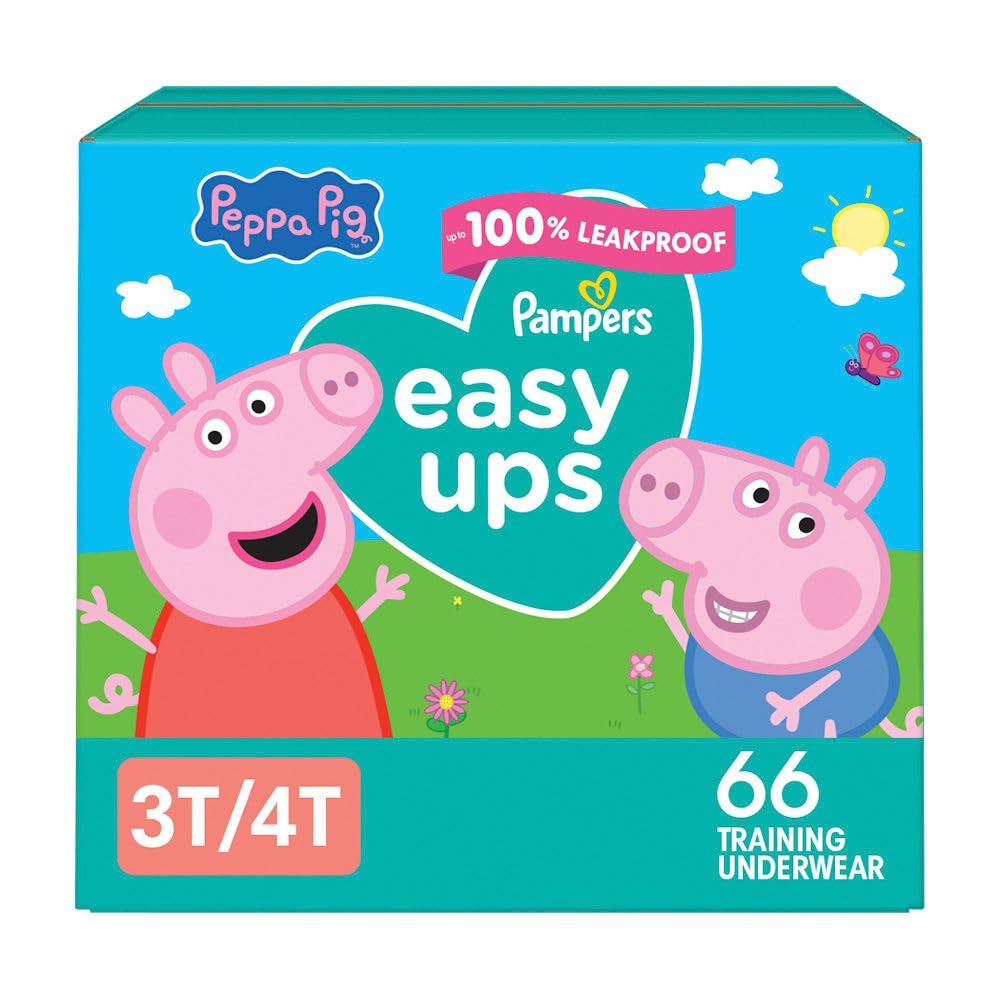 Pampers Easy Ups Girls & Boys Potty Training Pants, Size 5 (3T4T), 66 Count, Peppa Absorbent Training Underwear, Up to 100% Leakproof Day and Night, Hypoallergenic 🍁 All In One Marketplace Canada