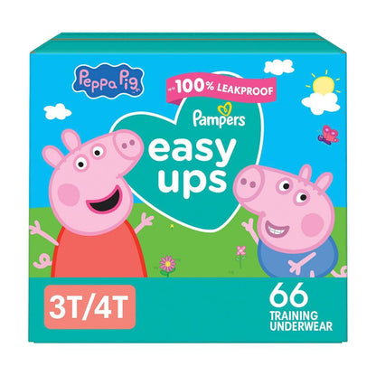 Pampers Easy Ups Girls & Boys Potty Training Pants, Size 5 (3T4T), 66 Count, Peppa Absorbent Training Underwear, Up to 100% Leakproof Day and Night, Hypoallergenic 🍁 All In One Marketplace Canada