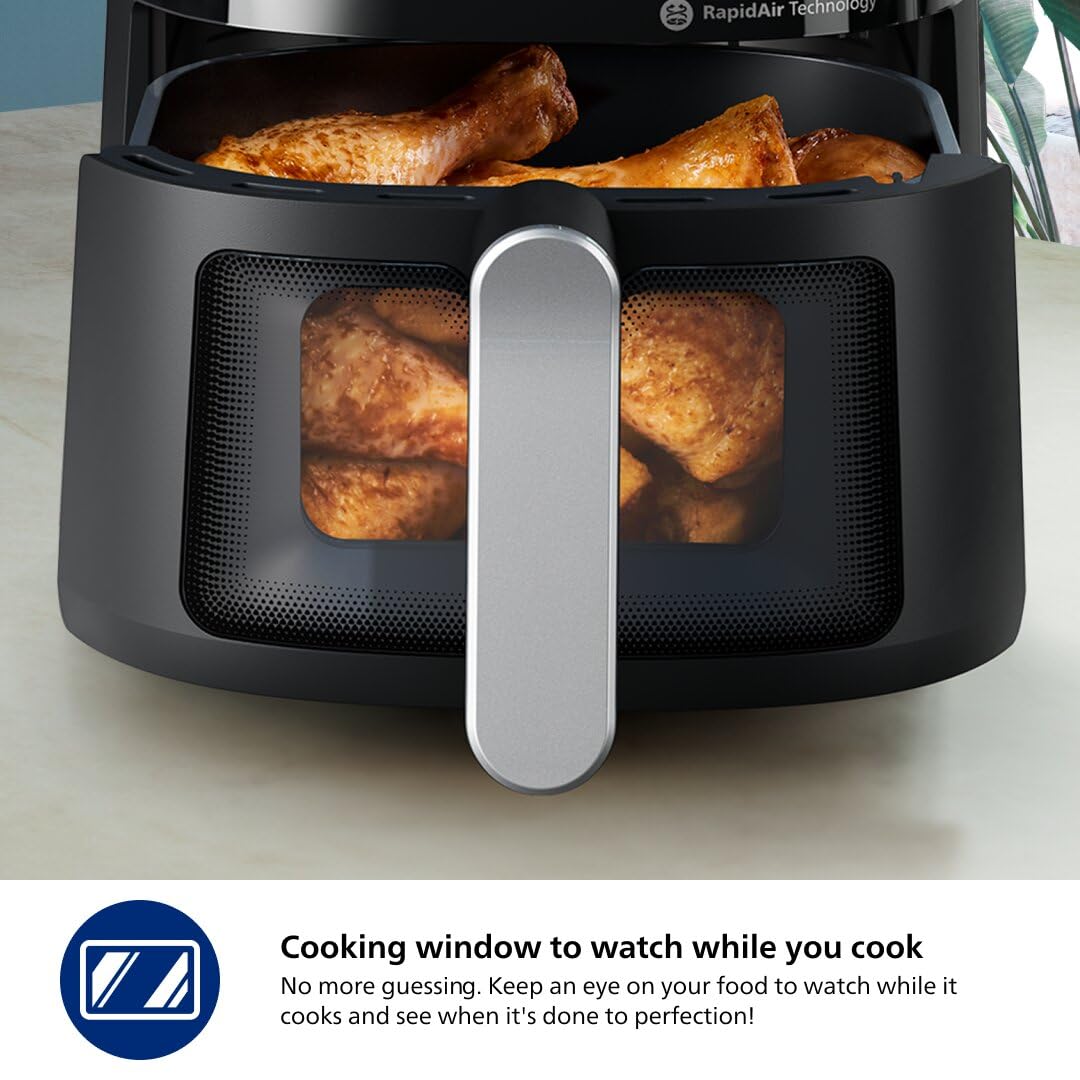 Philips Air Fryer 2000 Series - 13-in-1 functions, 6.2L, Compact Design with Cooking Window, Black, (NA231/00) PHILIPS
