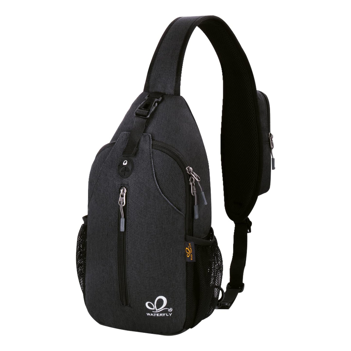 WATERFLY Sling Bag Sling Backpack Crossbody Bag Hiking Daypack for Men Women (Black Color) - Available at All In One Marketplace Canada