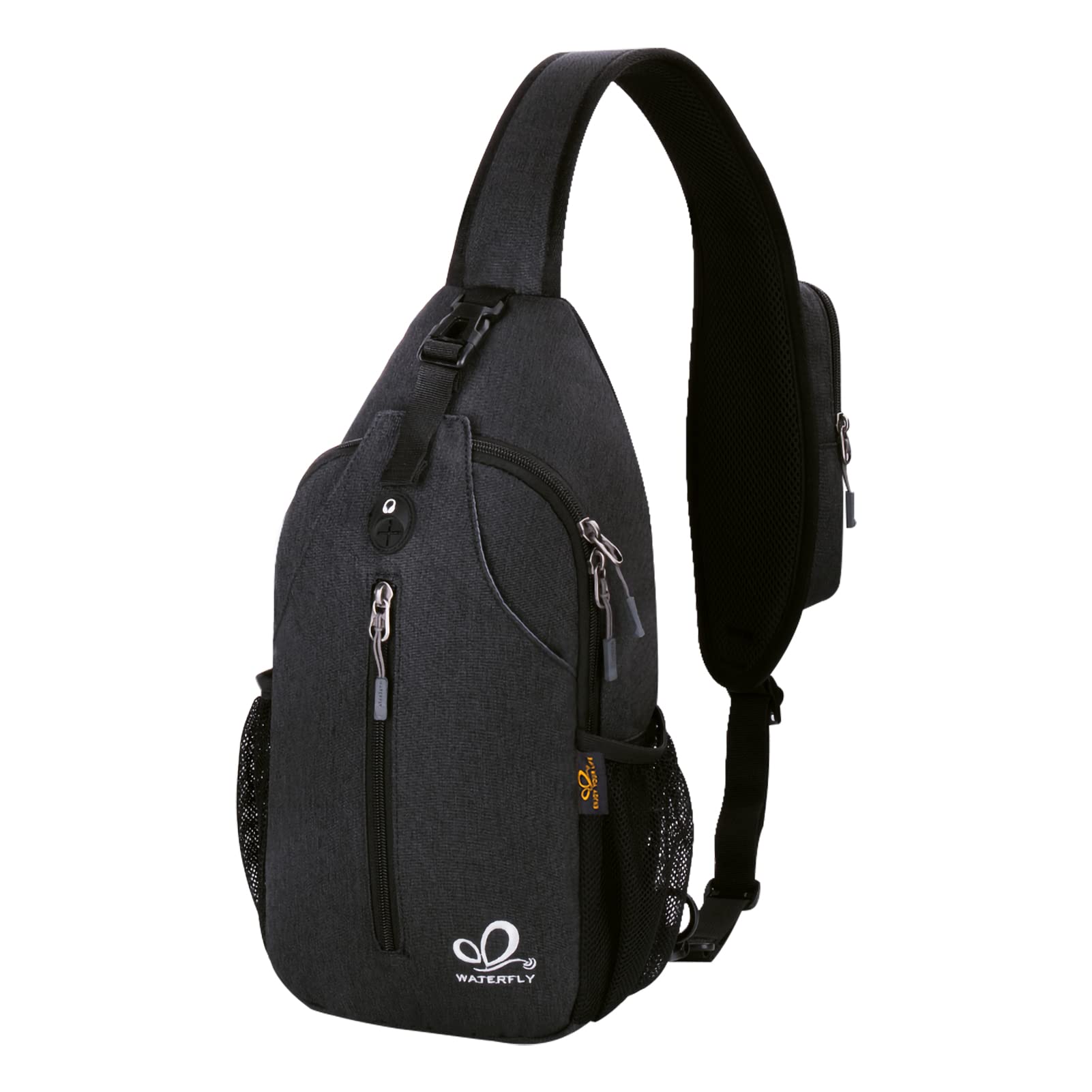 WATERFLY Sling Bag Sling Backpack Crossbody Bag Hiking Daypack for Men Women (Black Color) - Available at All In One Marketplace Canada