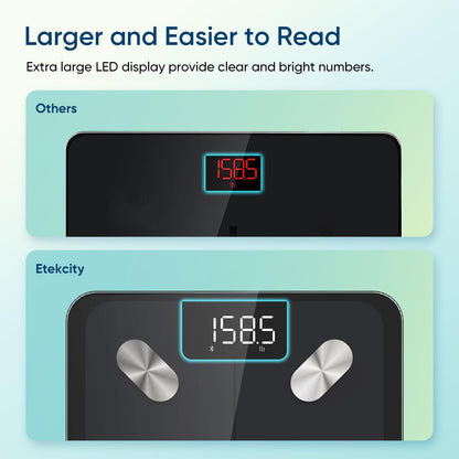 Etekcity Body Fat Scale Smart BMI Scale, Smart Weighing Scale , Bluetooth Electronic Body Analyzer Machine, Accurate Machine, 400lb Black ESF-551 - Available at All In One Marketplace Canada