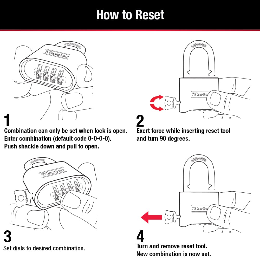 Master Lock Black Combination Padlock, Set Your Own Combo Lock, Weather Resistant Indoor and Outdoor Padlocks with Code for Gym Locker, Gate, Shed, 2 Pack, 178EC2 Master Lock