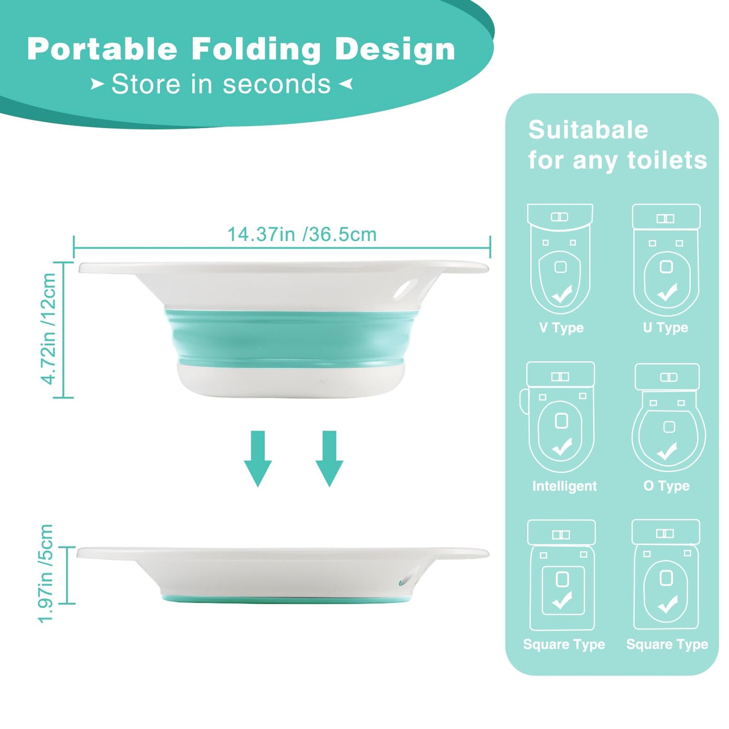 DEANIC Sitz Bath for Toilet Hemorrhoids, Postpartum Care, Collapsible Sitz Bath Tub for Hemorrhoids Treatment, Yoni Steam Seat Basin, Elderly Sit Bath (Green) - Available at All In One Marketplace Canada