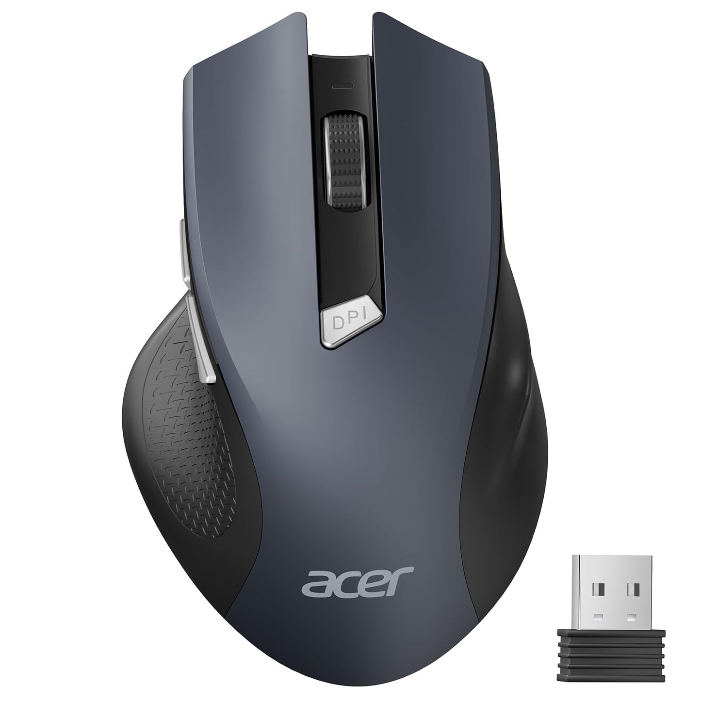 Acer Wireless Mouse for Laptop, 2.4GHz Computer Mouse Wireless with USB Receiver, Portable Cordless Mice, 3 Adjustable DPI Ergo USB Mice, 6 Buttons, Medium to Large Sized Hands for PC, Laptop, Desktop - Available at All In One Marketplace Canada