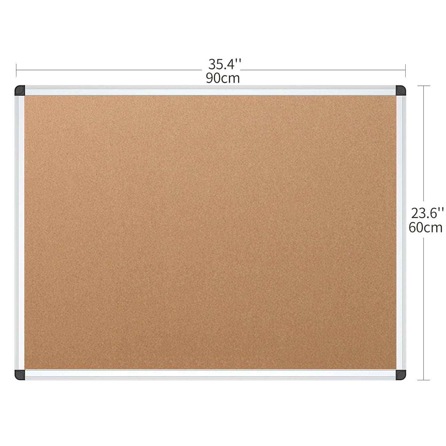 VIZ-PRO Cork Notice Board, 36 X 24 Inches, Cork Bulletin Board with Silver Aluminium Frame 🍁 All In One Marketplace Canada