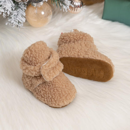 Meckior Infant Baby Girls Boys Fleece Booties Winter Non-Skid Soft Sole Warm Cozy Shoes with Grippers Newborn Toddler First Walkers Slipper 🍁 All In One Marketplace Canada