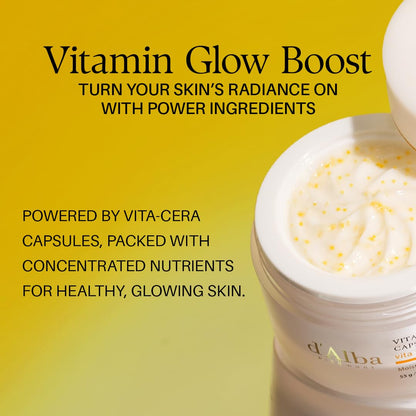 d'alba Piedmont Vita Toning Capsule Cream, Glass Skin with Vita-Cera Oil Capsules, Deep Hydration Face Moisturizer (55g) - Available at All In One Marketplace Canada