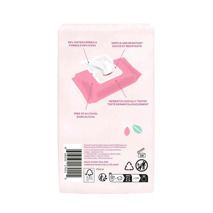 ATTITUDE Baby Water Wipes, EWG Verified, Safe for Newborns, Unscented & Fragrance-Free, 99% Water, Gentle & Hypoallergenic, Vegan & Dermatologically Tested, Travel Pack with Hard Lid, 72 Count (Pack of 3)