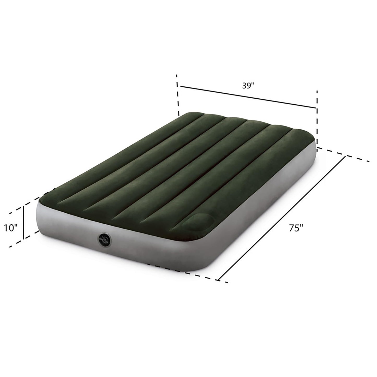INTEX 64761E Dura-Beam Standard Downy Air Mattress: Fiber-Tech – Twin Size – Built-in Foot Pump – 10in Bed Height – 300lb Weight Capacity 🍁 All In One Marketplace Canada