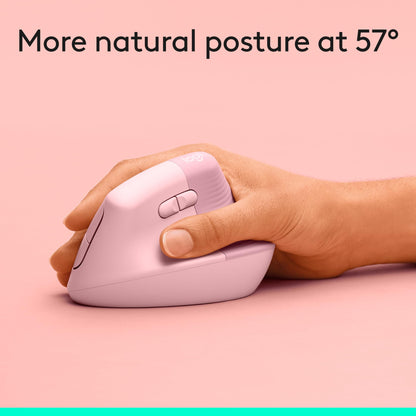 Logitech Lift Vertical Ergonomic Wireless Mouse - Rose