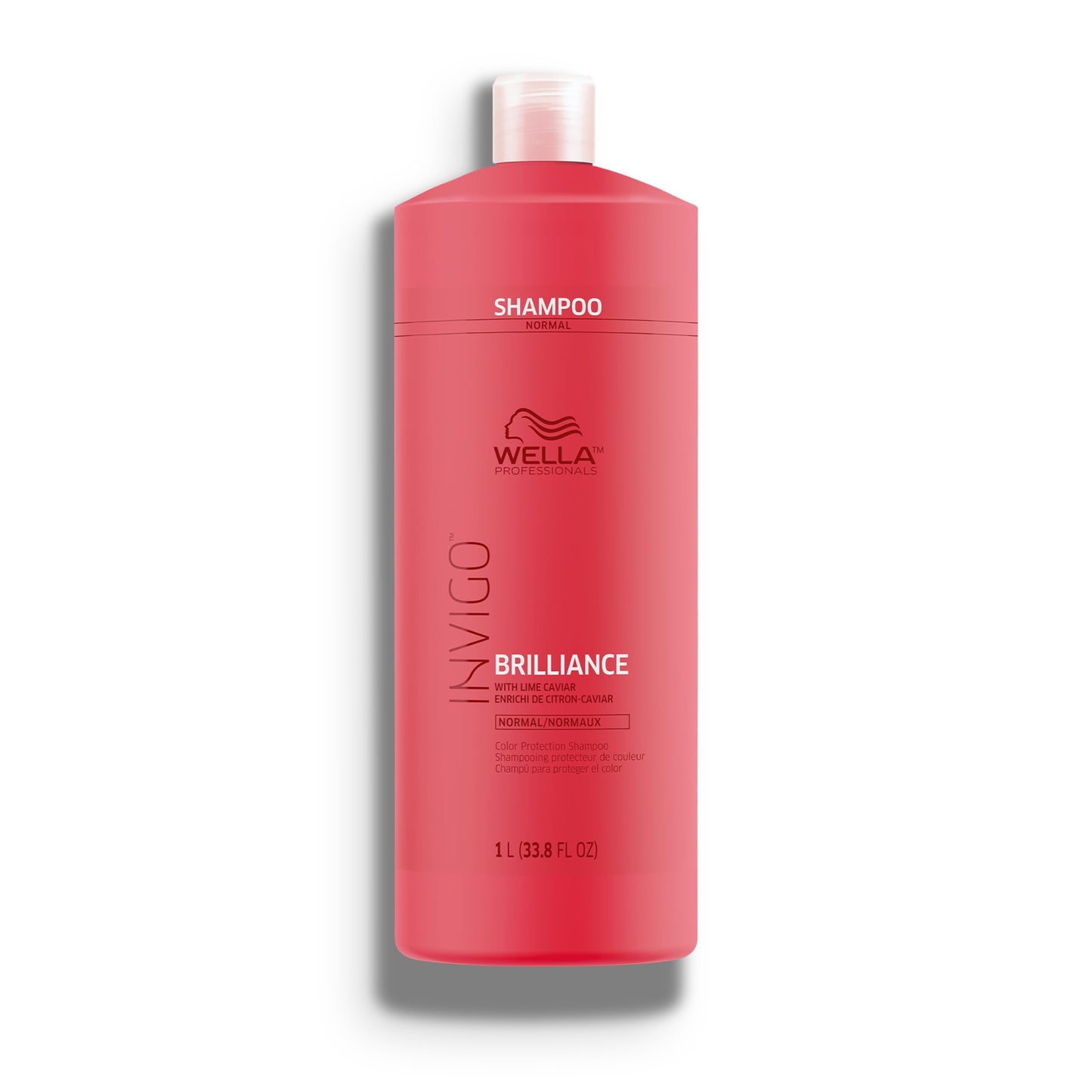 Wella Professionals Invigo Brilliance Shampoo for Fine/Normal Coloured-Treated Hair, Salon Shampoo, Hair Cleanser, Colour Safe, Daily Wash, Lime Caviar, Intense Colour Protection | 33.8 Fl Oz | 1L Wella Professionals