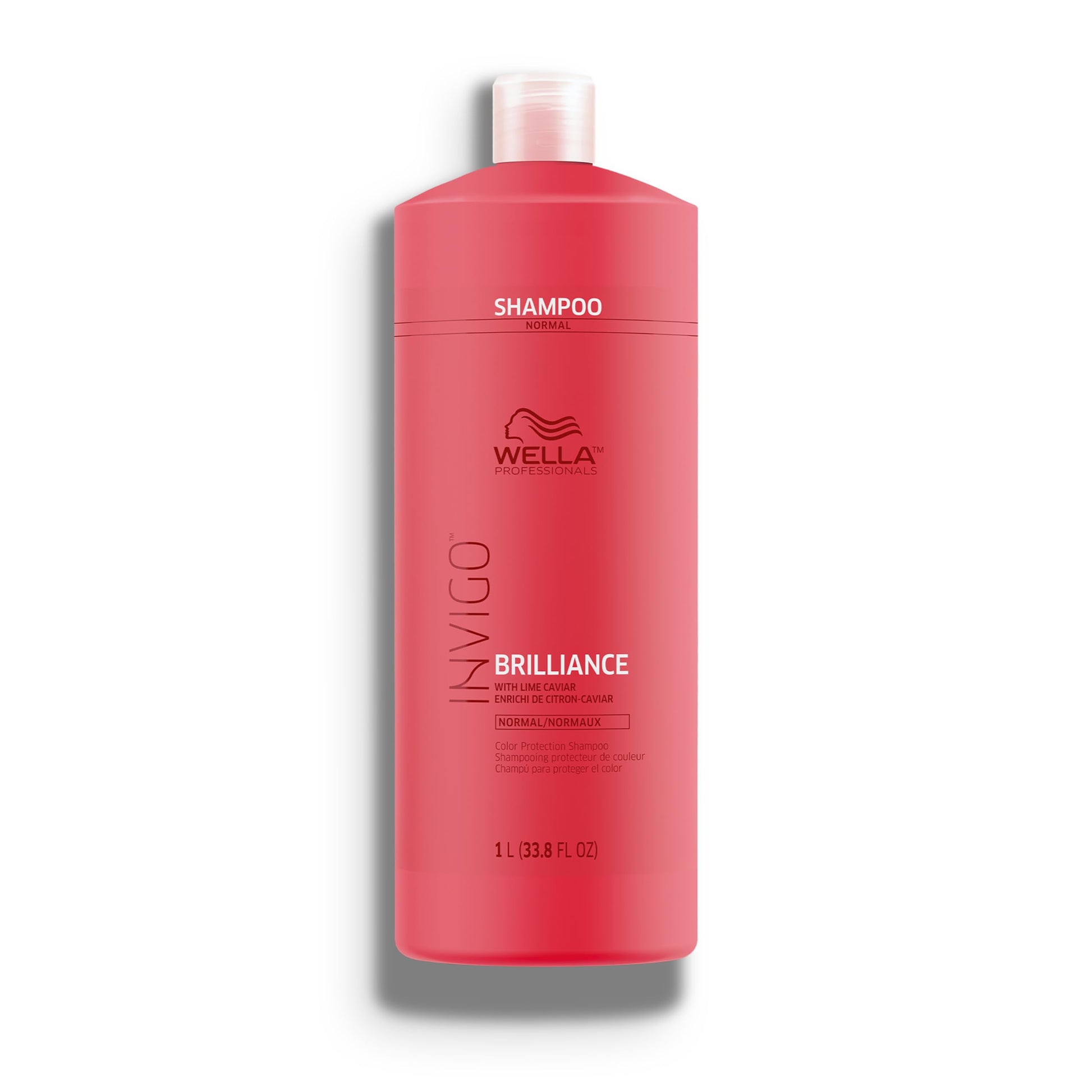 Wella Professionals Invigo Brilliance Shampoo for Fine/Normal Coloured-Treated Hair, Salon Shampoo, Hair Cleanser, Colour Safe, Daily Wash, Lime Caviar, Intense Colour Protection | 33.8 Fl Oz | 1L Wella Professionals