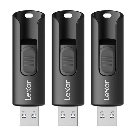 Lexar 64GB 3-Pack Flash Drive A30E USB 3.2 Gen 1, USB Drive up to 100MB/s, Storage Expansion and Backup for PC and Mac Systems